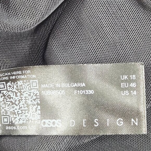 NEW ASOS DESIGN CURVE FRILL PLUNGE FRONT & BACK SWIMSUIT BLACK SIZE 14 MSRP $37 - Picture 8 of 10